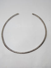 Vintage Sterling Silver Mexico Hammered Texture Round Wire Rigid Collar Necklace