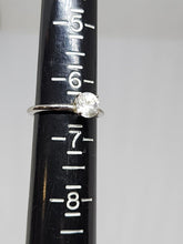 Vintage Sterling Silver White Sapphire Prong Set Solitaire Ring Size 6.5