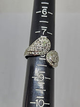 Vintage Espo Sterling Silver Marcasite Studded Bypass Ring Size 8 Adjustable