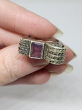 Unique Handmade Sterling Silver Ametrine Emerald Cut Marcasite Filigree Ring
