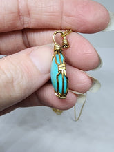 Handmade Sterling Silver Gold Plated Vermeil Wire Wrapped Turquoise Necklace
