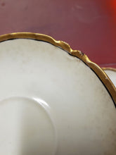 Antique 3pc Haviland Limoges France White Porcelain Tea Saucers Gold Trim