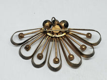 Vintage Gold Plated Sterling Silver Faux Pearl & Rhinestone Bow Brooch 3" AS-IS