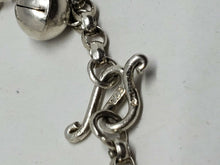 Vintage Sterling Silver Puffy Heart Ball Bead Chain Charm Bracelet 6 3/4"