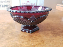 Vintage Avon 1876 Cape Cod Collection Ruby Red Footed Candy Dish