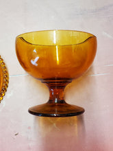 Vintage Indiana Glass Company Amber Art Glass Pedestal Candy Dish With Lid