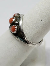 Vintage Navajo Sterling Silver Red Coral Ring