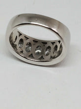 Sterling Silver 3 Row Round Cubic Zirconia Band Ring Size 7