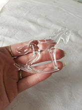 Vintage Clear Hand Blown Glass Rocking Horse Figurine *Broken*