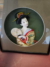 Vintage 4 Piece Japanese Handmade Framed Geisha Shadow Box Wall Art
