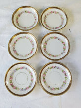 Antique Kaiserin Maria Theresia 6 Piece China Rose Flower Small Saucer Set...