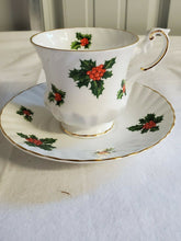 Vintage Royal Dover Christmas Mistletoe Fine Bone China Cup & Saucer