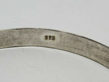 Vintage Mexico Sterling Silver Hand Etched Hinged Bangle Bracelet