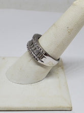 Sterling Silver Baguette And Round Cubic Zirconia Ring Size 8