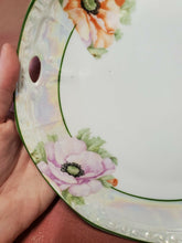 Antique Germany Lusterware Transferware Flower Serving Platter Charger Plate