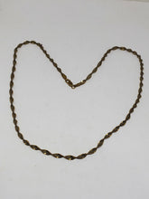 Vtg IBB Italy Sterling Silver Gold Plated Twisted Herringbone Necklace 18.25"