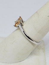 Sterling Silver Pricess Cut Yellow Cubic Zirconia Ring Size 7