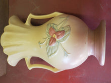 Vintage Hull Art Pottery USA Pink And Yellow Floral Vase W-13-9 1/2