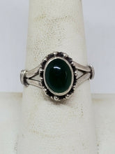Sterling Silver Handmade Green Onyx Bead Accent Adjustable Ring Size 8