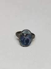Vintage Sterling Silver Chi Omega Blue Enamel Signet Ring Size 3.5