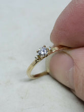 0.14 Carat Handmade 3 Stone 14k Yellow Gold Diamond Ring Size 6