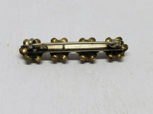 Antique Brass Faux Pearl Flower Bar Brooch C Clasp