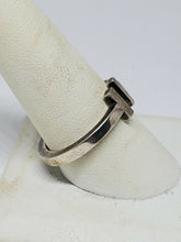 Tiffany & Co Sterling Silver T Square Ring Adjustable Open Band Size 9.5