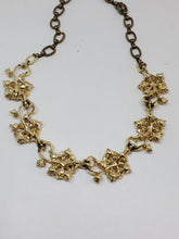 Vintage STAR Gold Tone Pink Rhinestone Flower Adjustable Necklace