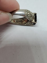 Vintage Sterling Silver Judith Jack Smoky Quartz Marcasite Ring Size 7