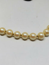Vintage Sterling Silver Faux Pearl Single Strand Necklace 24"