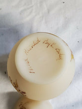 Vintage Fenton Hand Painted K Botey Signed Cream Brown Floral Lidded Ginger Jar