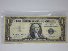 Vintage 1935 F Blue Seal Silver Certificate $1 Dollar Bill Circluated A23781397J