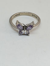 Sterling Silver Ross-Simons Purple Marquise Cubic Zirconia Butterfly Ring Size 8