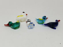 Vintage Set Of Hand Blown Tiny Ducks Glass Figurines