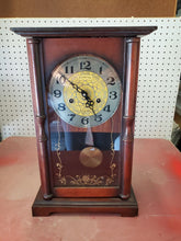 Vintage RBanyan Tall Mantle Clock 15 Jours With Key Mahogany Wood And Latch
