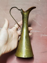 Antique Small Imperial Russian Brass Hammered Texture Ewer Pitcher Stamped