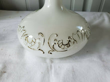 Antique Victorian White Milk Glass Vanity Perfume Bottle Hand Painted Flowers #1