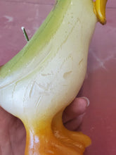 Vintage Green Handmade Goose Figural Animal Candle 6 1/2"