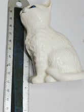 Vintage Royal Doulton White Hand Painted Porcelain Cat Figurine