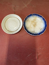 Antique Flow Blue & Gold Trim Germany Porcelain Butter Pats