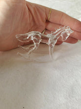 Vintage Clear Hand Blown Glass Rocking Horse Figurine *Broken*
