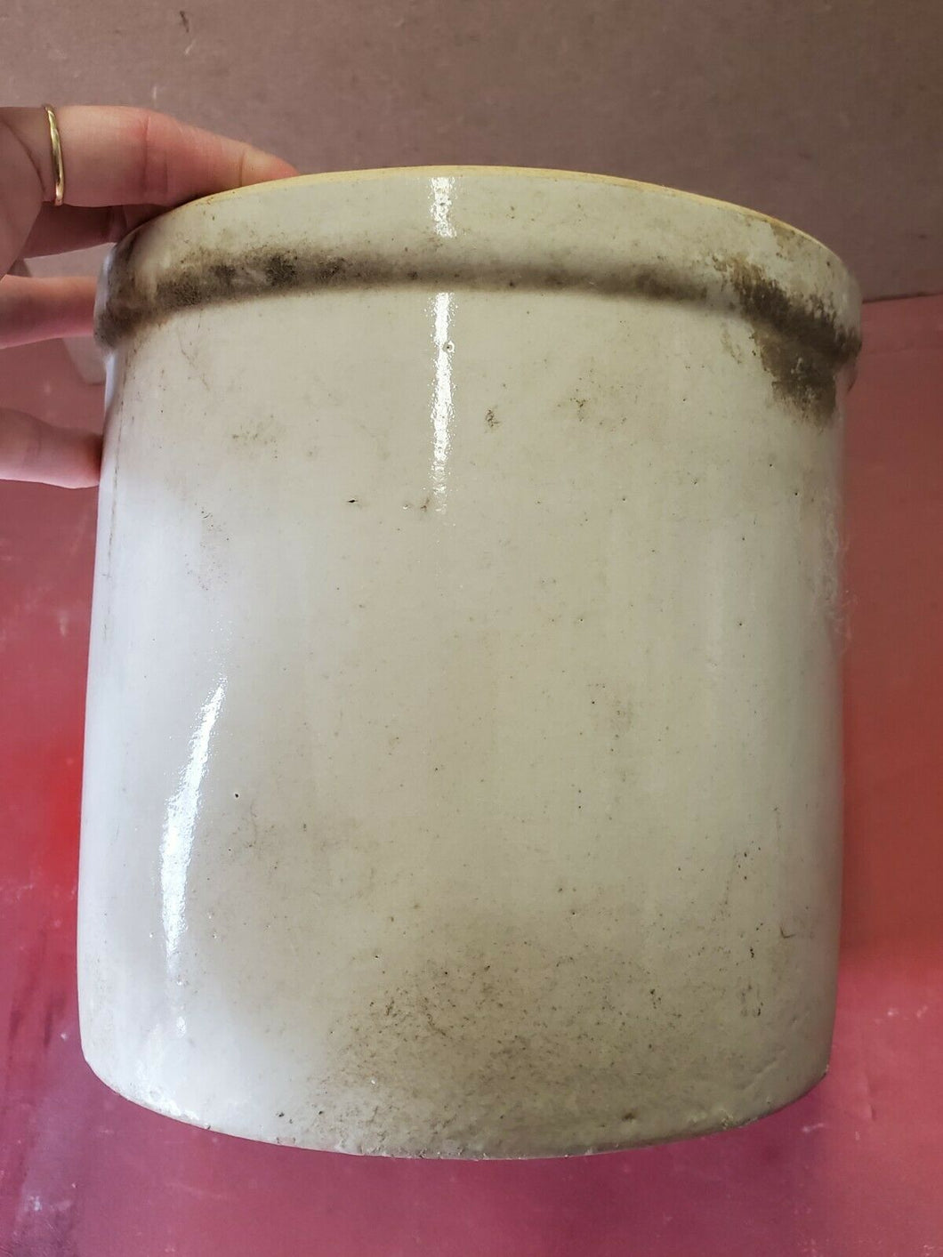 Antique White Stoneware 1 Gallon Crock Planter – Fire And Stone Jewelry