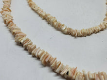 Vintage Pair 70's Heshi Shell Square Bead Pink And Cream Necklaces 16" & 24"