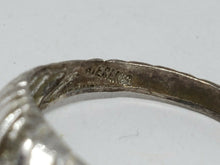Vintage Sterling Silver Etched Diamond Cut Dome Ring NTM
