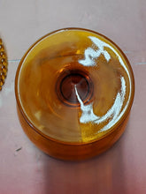 Vintage Indiana Glass Company Amber Art Glass Pedestal Candy Dish With Lid