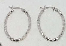 Sterling Silver RCI Crystal Cross and Twisted Hoop Earrings