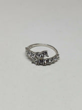 Sterling Silver IBB Clear Cubic Zirconia Bypass Ring Size 8.5