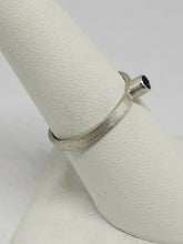 Handmade Tanzanite Sterling Silver Stacker Ring Brushed Finish Size 6 3/4