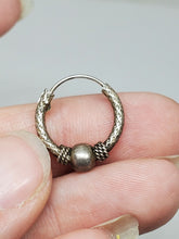 Unisex Sterling Silver Ball Bead And Plain Hoop Single Earrings