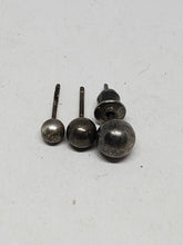 Vintage Sterling Silver Ball Stud 3 Single Earrings